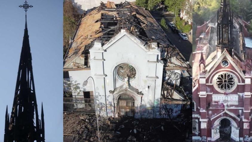 El día después de los destrozos: Así quedaron las iglesias quemadas después del 18-O