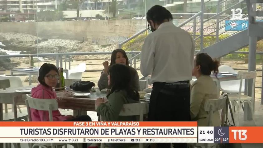 [VIDEO] Fase 3 en Viña y Valparaíso: Turistas disfrutaron de playas y restaurantes