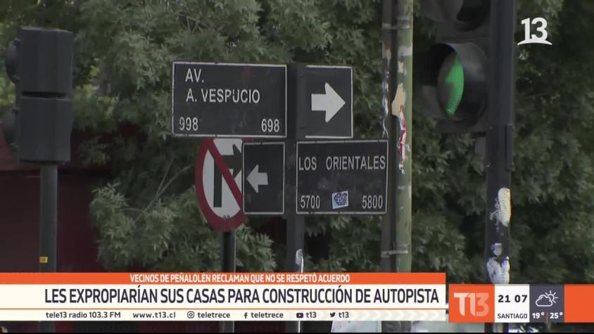 [VIDEO] Peñalolén: Les expropiarán sus casas para construcción de autopista
