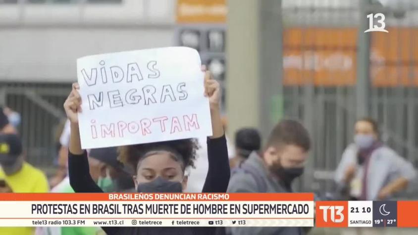 [VIDEO] Protestas en Brasil tras muerte de hombre en supermercado: Brasileños denuncian racismo