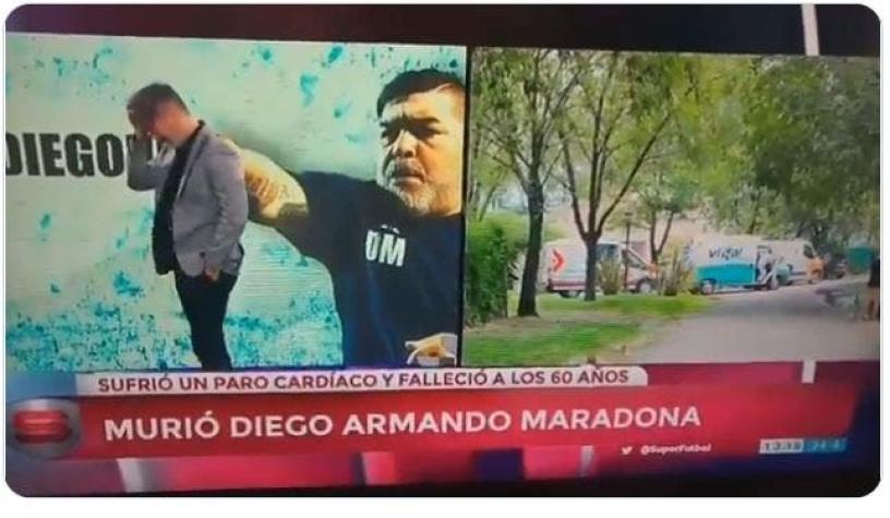 "No, no puedo creerlo": La reacción de periodista argentino al enterarse de la muerte de Maradona