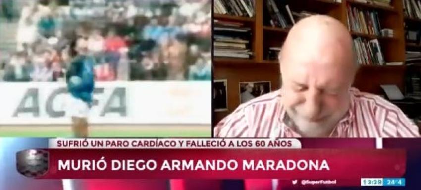 “Se murió el fútbol”: El desolador llanto de periodista argentino por la muerte de Maradona