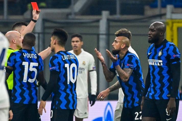 Inter cae ante el Real Madrid por Champions y queda al borde de la eliminación: Vidal fue expulsado