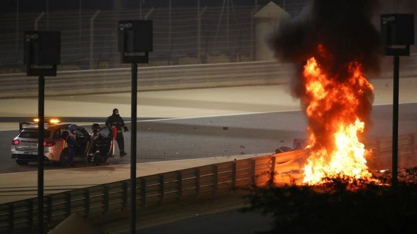 Hamilton califica de "terrorífico" el accidente de Grosjean en Baréin