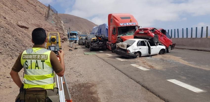 Las impactantes imágenes del choque múltiple ocurrido en ruta de Alto Hospicio a Iquique