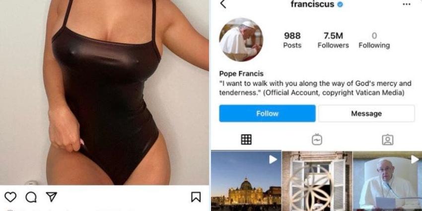 Una segunda modelo de Instagram asegura que el perfil oficial del Papa Francisco le dio like