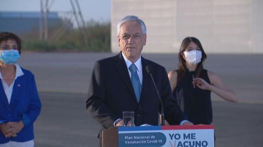 Piñera y llegada de vacunas a Chile: "Vamos a tener envíos semanales que se van a ir incrementando"