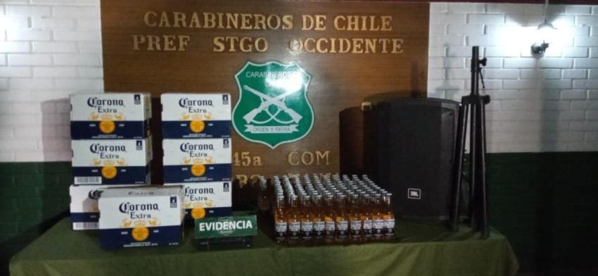 Detienen a 30 personas por fiesta clandestina en la comuna de Cerro Navia