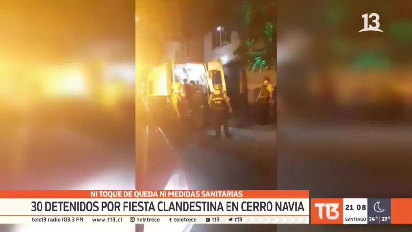 [VIDEO] 30 detenidos por fiesta clandestina en Cerro Navia
