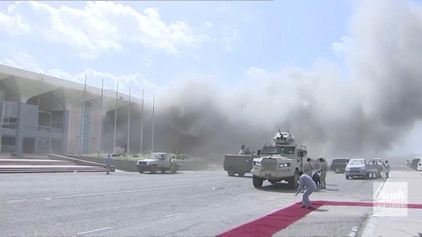 [VIDEO] Ataque en aeropuerto de Yemen deja 26 muertos: Viajaba el nuevo gabinete en un avión