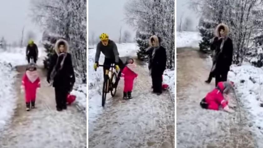[VIDEO] Ciclista botó de un rodillazo a una niña que estaba en su camino: Arriesga un año de cárcel
