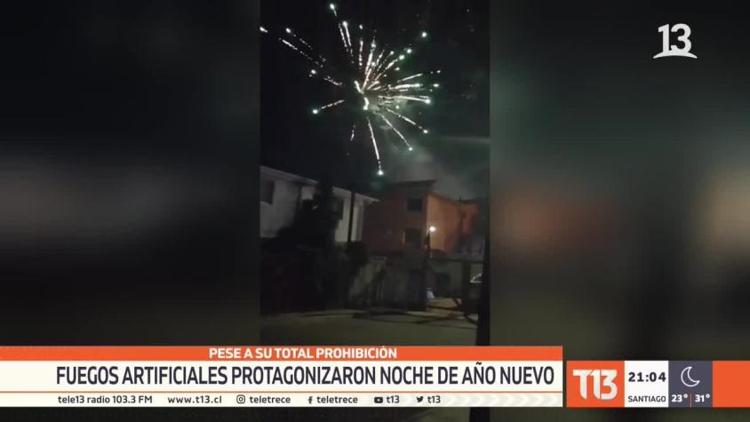 [VIDEO] Pese a su total prohibición, fuegos artificiales ilegales protagonizaron noche de año nuevo