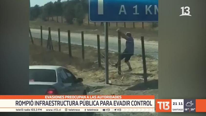 [VIDEO] Evasiones preocupan a las autoridades: Rompió infraestructura pública para eludir control