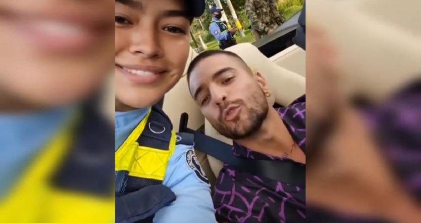 Viralizan video con “insólita” infracción que recibió Maluma tras ser detenido por una policía