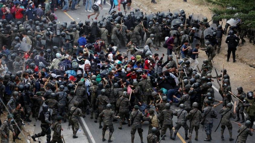 Caravana de migrantes: la violenta represión en Guatemala contra grupos que caminan a EE.UU