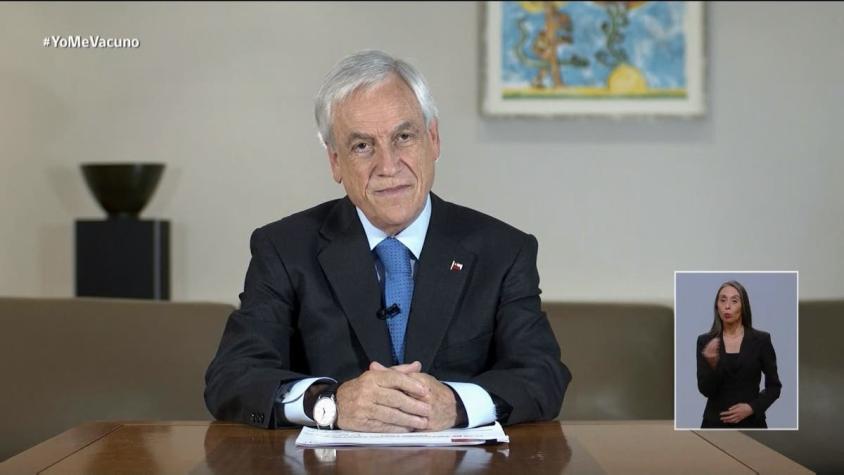 Presidente Piñera anuncia inicio de vacunación masiva en nuestro país los primeros días de febrero