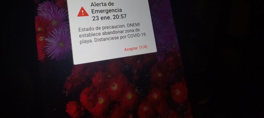 Onemi anuncia mensaje de prueba del Sistema de Alerta de Emergencia en Alto Hospicio y Antártida