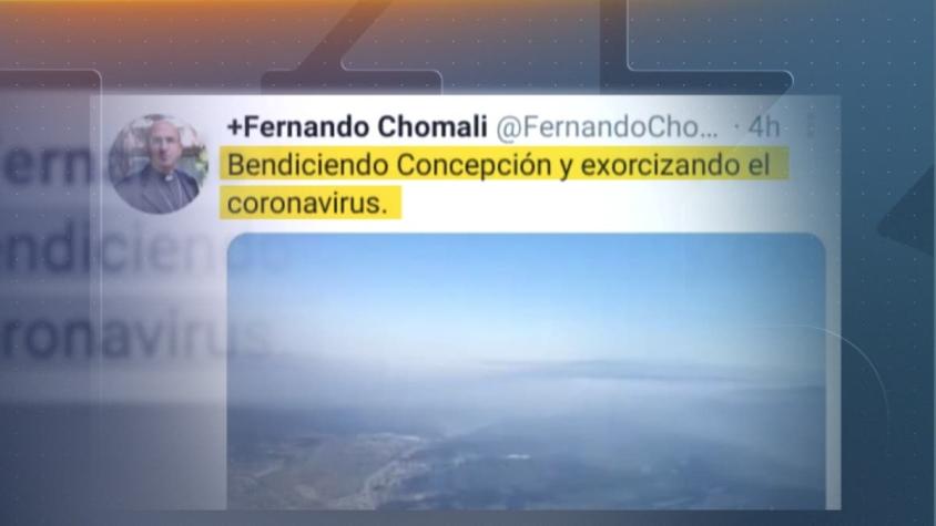 [VIDEO] Arzobispo de Concepción se subió a un avión y aseguró que "exorcizó" el coronavirus