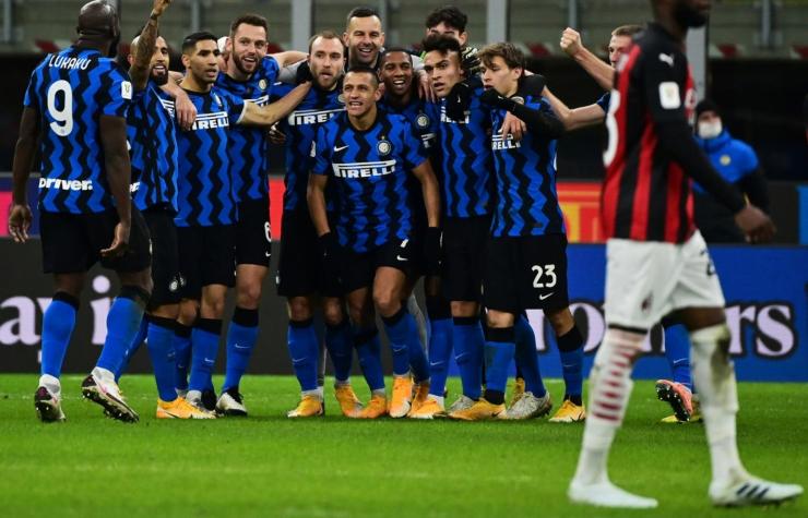 Inter gana el derbi ante Milan con Alexis y Vidal en cancha todo el partido y avanza en Copa Italia