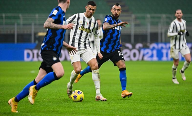 Inter cae de local ante Juventus en semifinal de ida de la Copa Italia con Alexis y Vidal en cancha