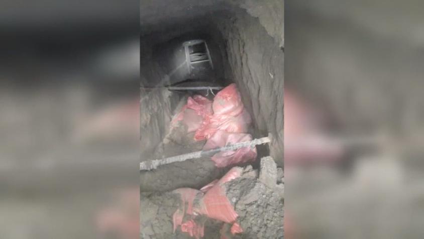 [VIDEO] Descubren un túnel a metros de un banco en Concepción