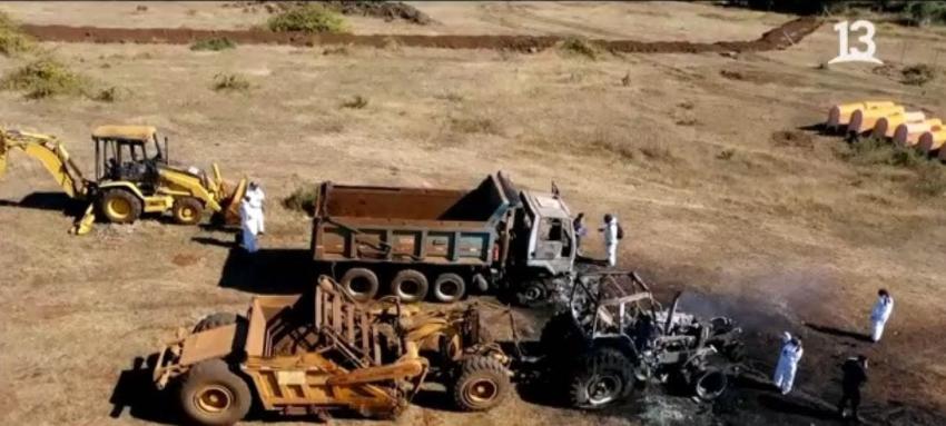 [VIDEO] 17 camiones quemados en atentado a constructora: nueva jornada de violencia en La Araucanía