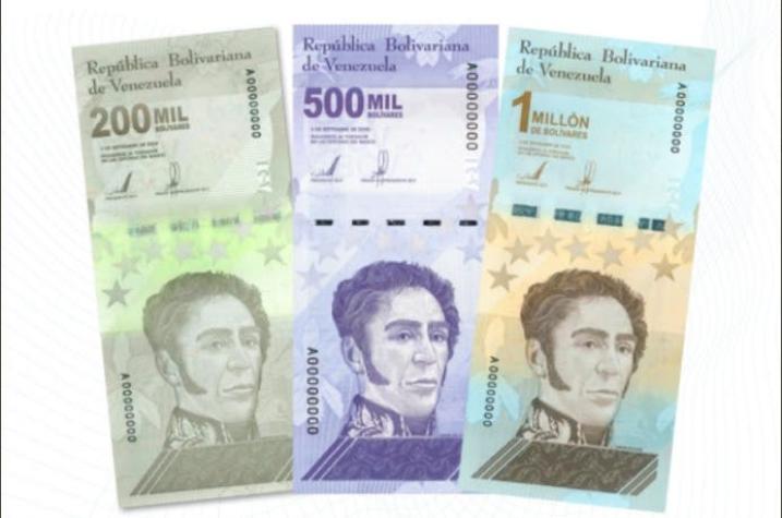 Venezuela lanza nuevo billete de 1 millón de bolívares: Equivale a 370 pesos chilenos