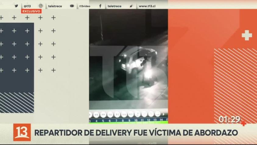 [VIDEO] Repartidor de delivery fue víctima de abordazo en San Bernardo