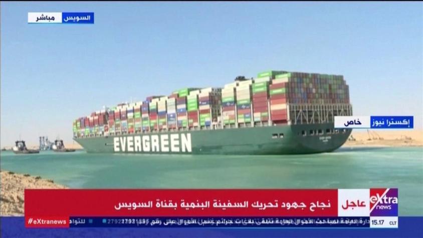 [VIDEO] Reflotan megabuque y se restablece tráfico en canal de Suez