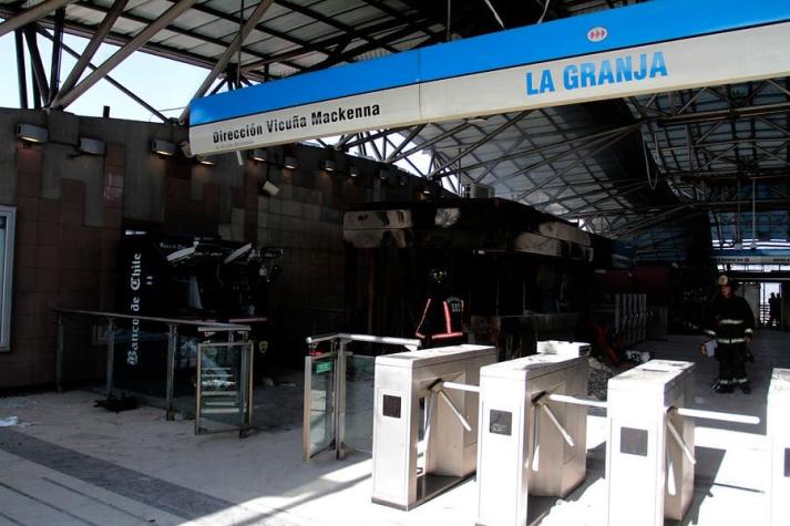 Dos años de prisión para condenados por incendio en Metro La Granja en octubre de 2019