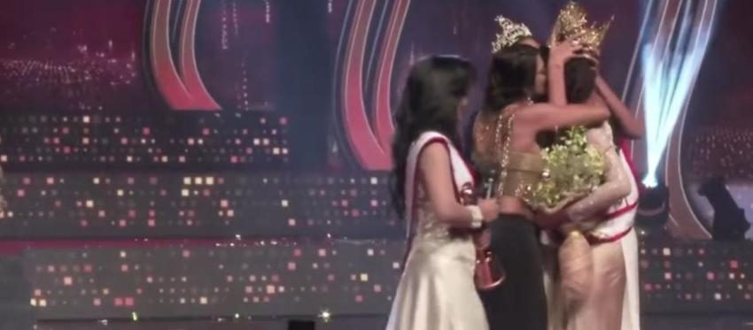 Gana el Mrs. Sri Lanka pero le arrancan la corona en vivo por estar divorciada: ahora acusa lesiones