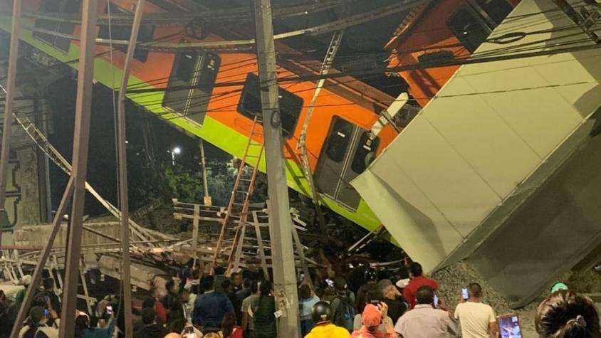 Video registró instante en que colapsó estructura de Metro en México