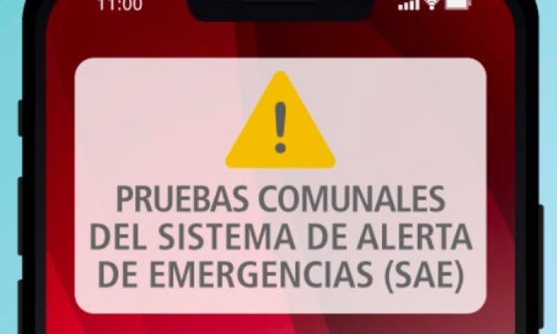 SAE envía alerta de prueba en la región de Coquimbo