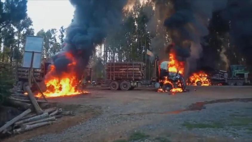 Se registran nuevos ataques incendiarios en La Araucanía: Queman vehículos y maquinarias forestales