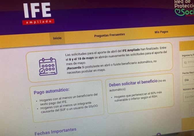 IFE ampliado de mayo: cuándo comienza la postulación para el beneficio de hasta $100 mil por persona