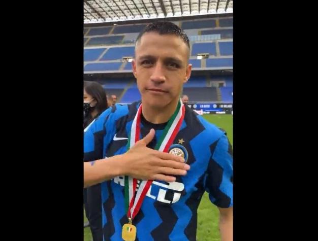 [VIDEO] ¡En italiano! El saludo de un feliz Alexis Sánchez a Chile en la coronación del Inter