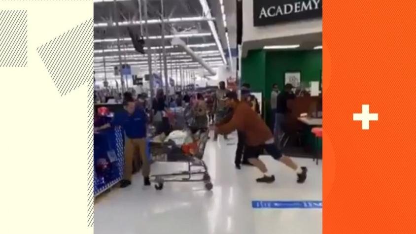 [VIDEO] Cliente protagoniza pelea con trabajador de supermercado y termina noqueado