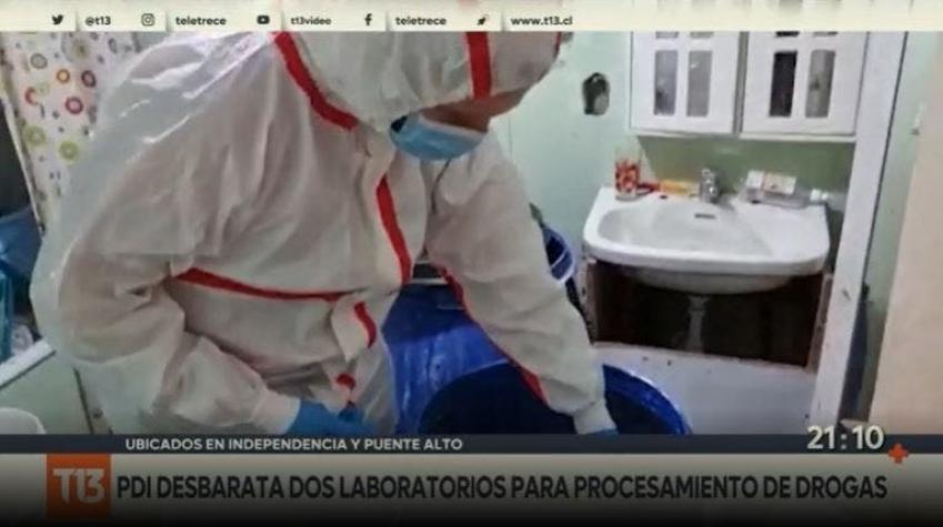 [VIDEO] Desbaratan laboratorios de "limpieza" de droga: Más de 120 kilos de cocaína