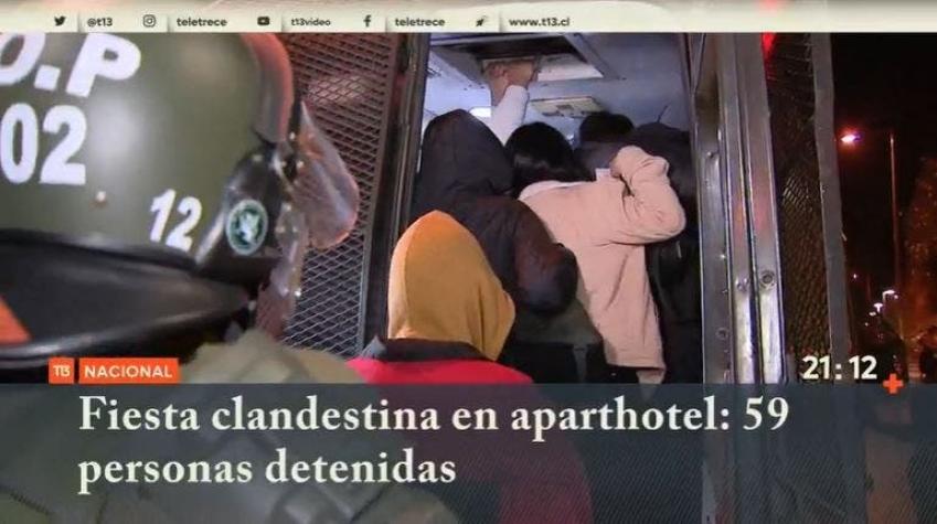 [VIDEO] Fiesta clandestina en aparthotel: 59 personas detenidas