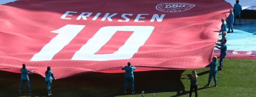 Gigantesco homenaje para Christian Eriksen de parte de sus compañeros en la Eurocopa
