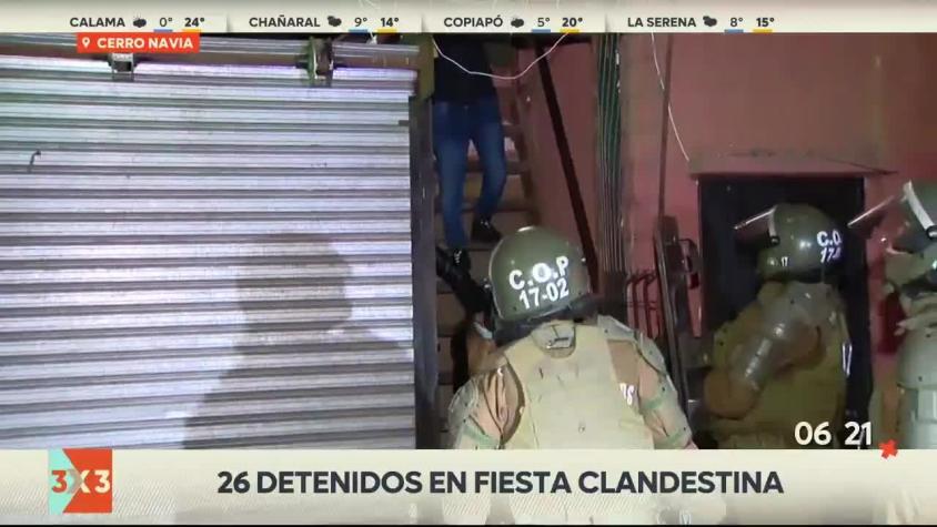 [VIDEO] Carabineros detuvo a 26 personas en fiesta clandestina en Cerro Navia