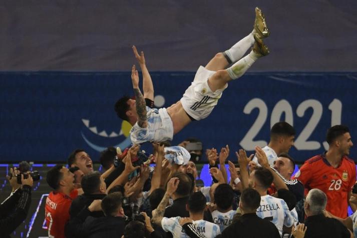 La euforia de Messi tras su primer título mayor con la selección argentina