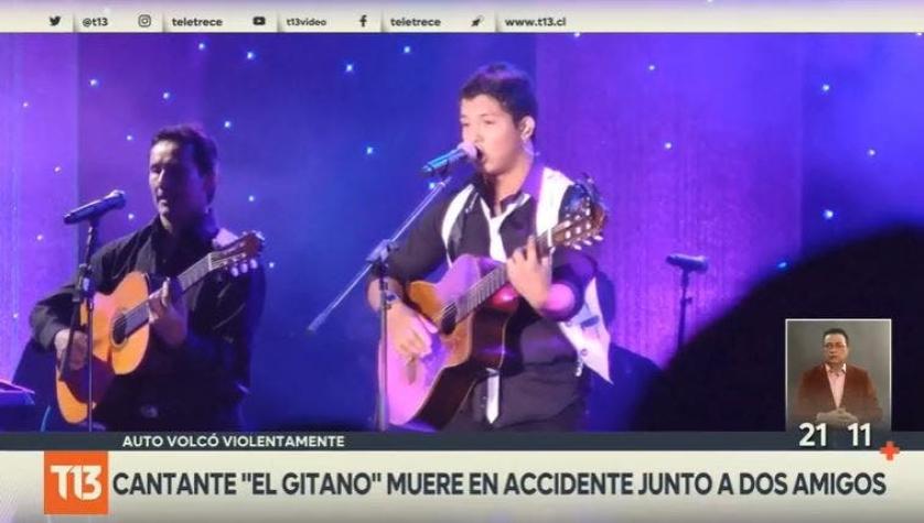 [VIDEO] Cantante "El Gitano" muere en accidente junto a dos amigos: Auto volcó violentamente