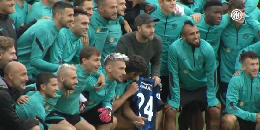 El emotivo reencuentro de Christian Eriksen con sus compañeros del Inter tras infarto en la Euro