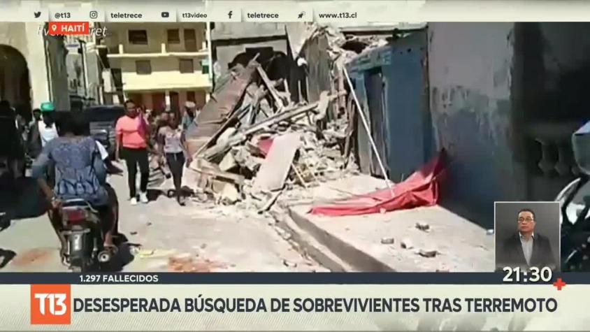 [VIDEO] Terremoto en Haití deja más de mil muertos: Desesperada búsqueda de sobrevivientes