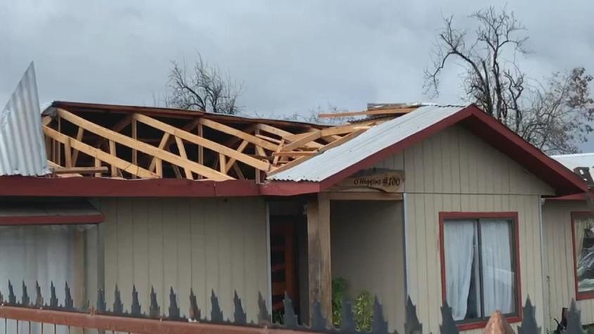 [VIDEO] Tucapel: Vecinos aseguran que un "tornado" provocó daños en 30 viviendas