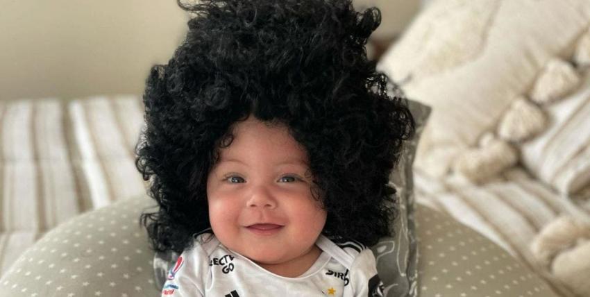 "Hoy juega papá": hijo de Maxi Falcón se luce en Instagram con la "peluca" del uruguayo
