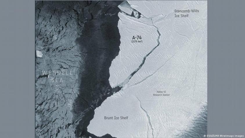 Imágenes satelitales muestran que un iceberg gigante estuvo muy cerca de colisionar con la Antártida