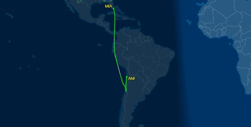 Desviado a Antofagasta: Vuelo Miami-Santiago tuvo que aterrizar en el norte de Chile Desviado a Antofagasta: Vuelo Miami-Santiago tuvo que aterrizar en el norte de Chile