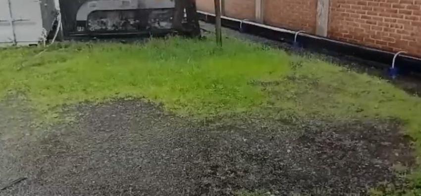 Caída de granizos sorprende a Concepción